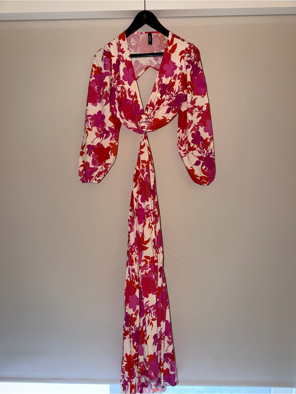 Baobab Collection Pink, Red & Cream Floral Tie-Front Maxi Dress